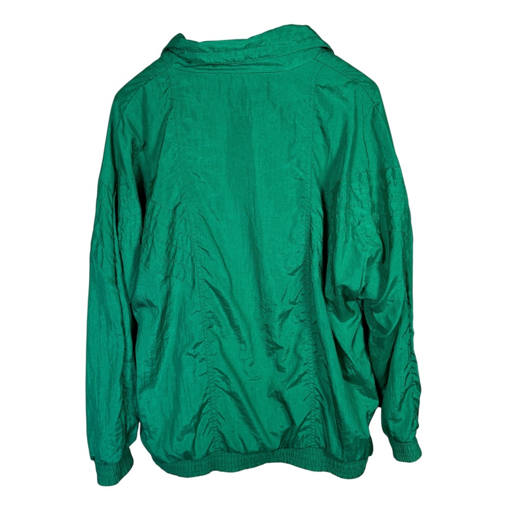 Vintage Casual Isle Emerald Green Windbreaker Full Zip Jacket Size Lg Retro 80's - Picture 3 of 6
